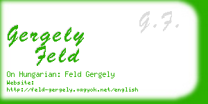 gergely feld business card